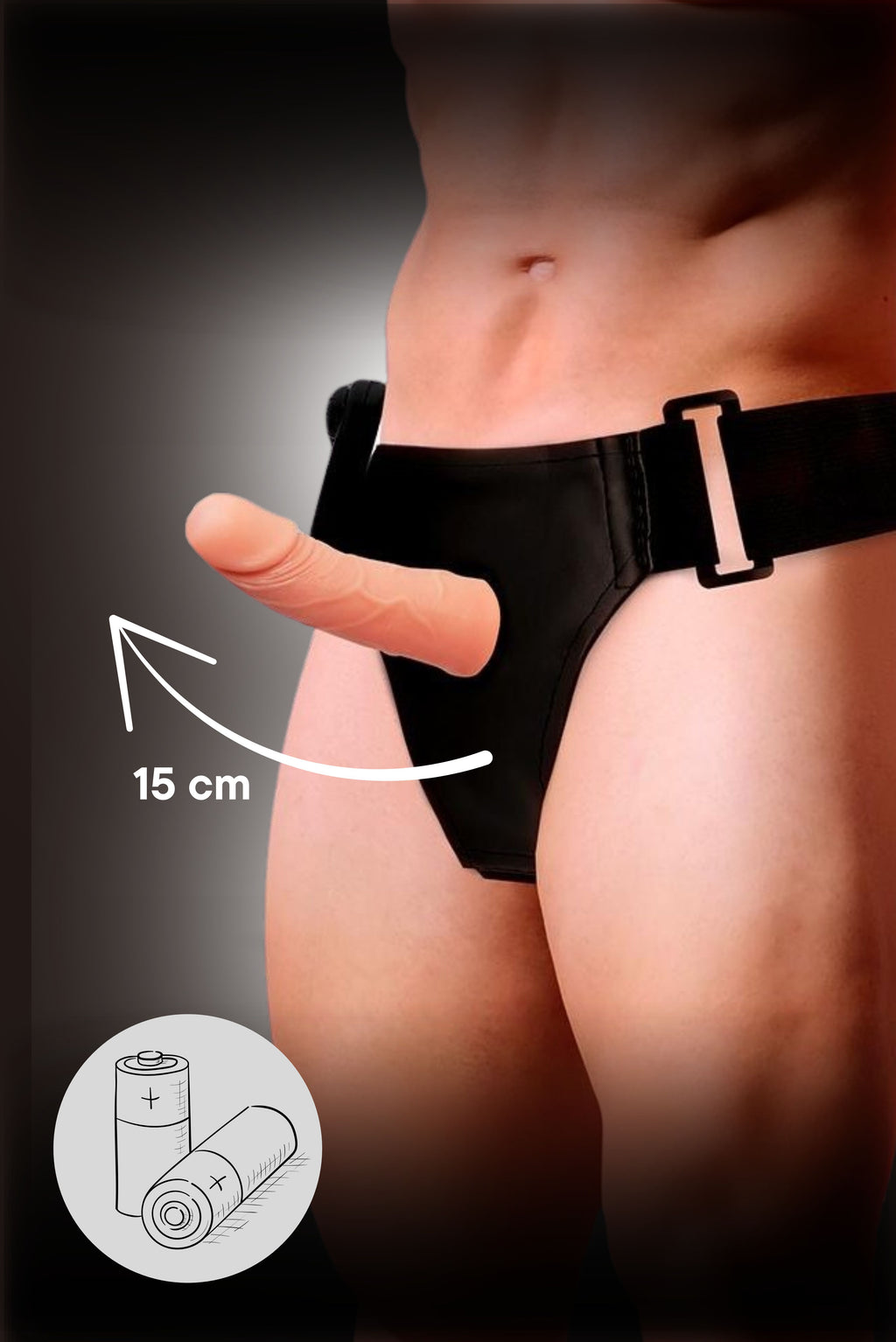 Dildo Strap On Vibrante 15cm