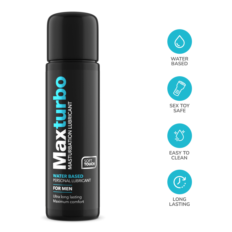 Max Turbo è il tuo nuovo alleato per sessioni solitarie da standing ovation: zero irritazioni, massima scorrevolezza. Un lubrificante a lunga durata e a base acquosa creato per accompagnare le tue fantasie fino al gran finale.