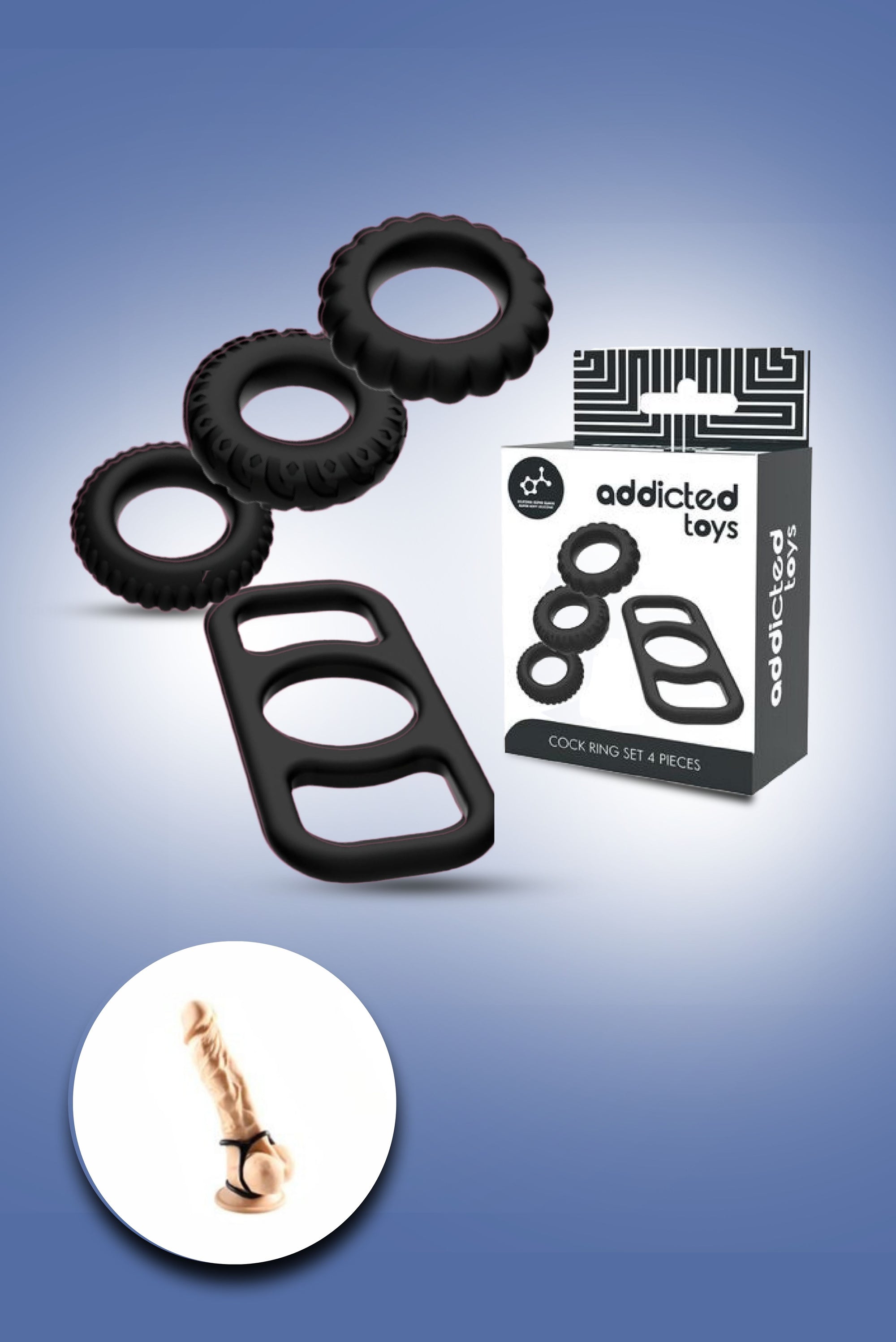 Set of 4 Elastic Cock Rings