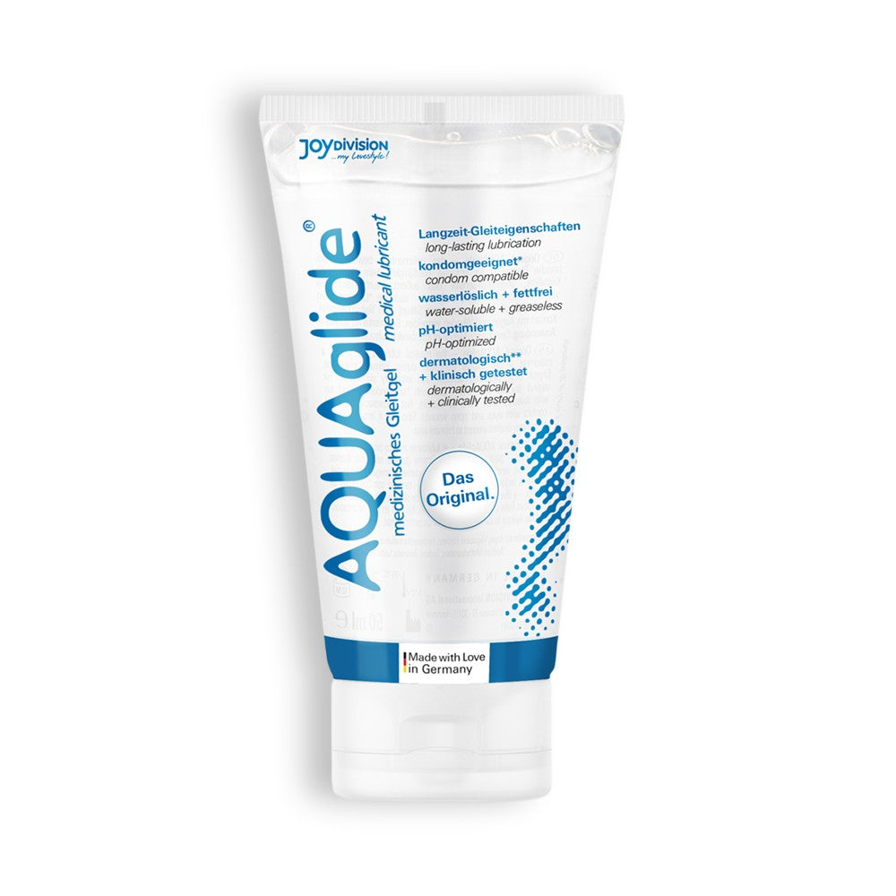 AQUAglide: lubricante waterbase - a base d'acqua- compatibile con tutti i sextoy e con ogni tipo di preservativo. Confezione da 50ml