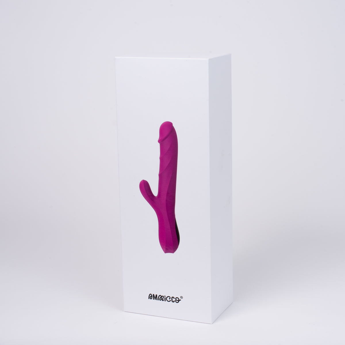Vibratore Rabbit 'Ames' dalla forma realistica: sex toy a doppia stimolazione vaginale e clitoridea, multi-vibrazione, forma realistica ed ergonomica. Materiale: Silicone/ABS; Marca Produttore: Ammicco.