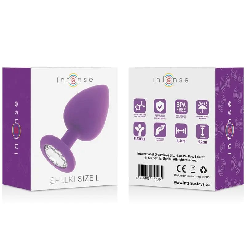 Il Plug Intense Shelki di taglia L in silicone viola vellutato e` pensato per chi ama giocare... a fondo. Morbido al tatto e deciso nella forma, questo plug regala una stimolazione piena e appagante, perfetta per chi, di esperienza, ne ha gia` almeno un po'. 