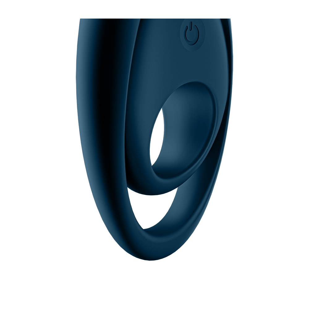 Anello fallico (cockring) vibrante con doppio anello per pene e scroto. Marca: Satisfyer