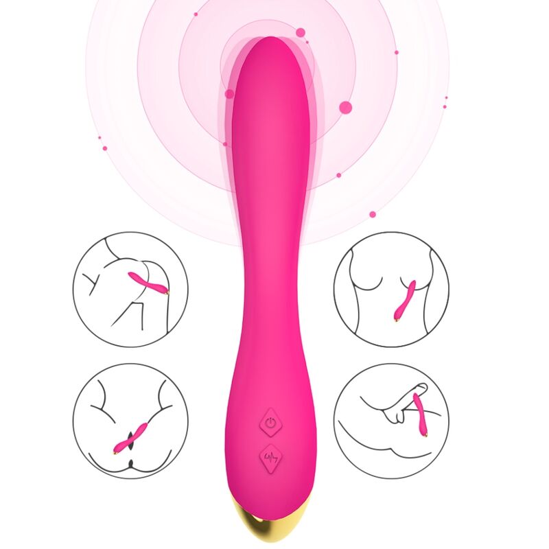 SexToy per lei: vibratore vaginale curvato super flessibile. Materiale: ABS/Silicone.