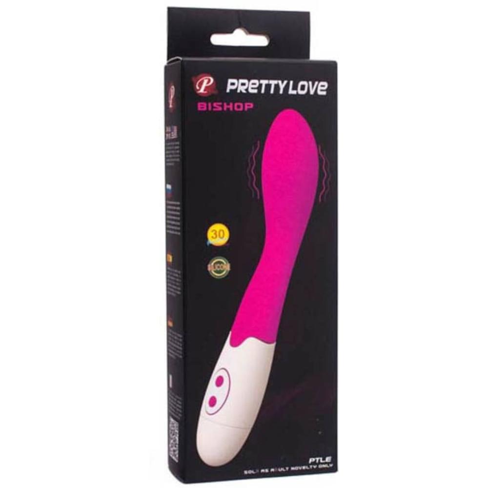 Vibratore vaginale Bishop: sextoy curvato per stimolazione vaginale, multi-vibrazione, materiale: silicone/ABS.