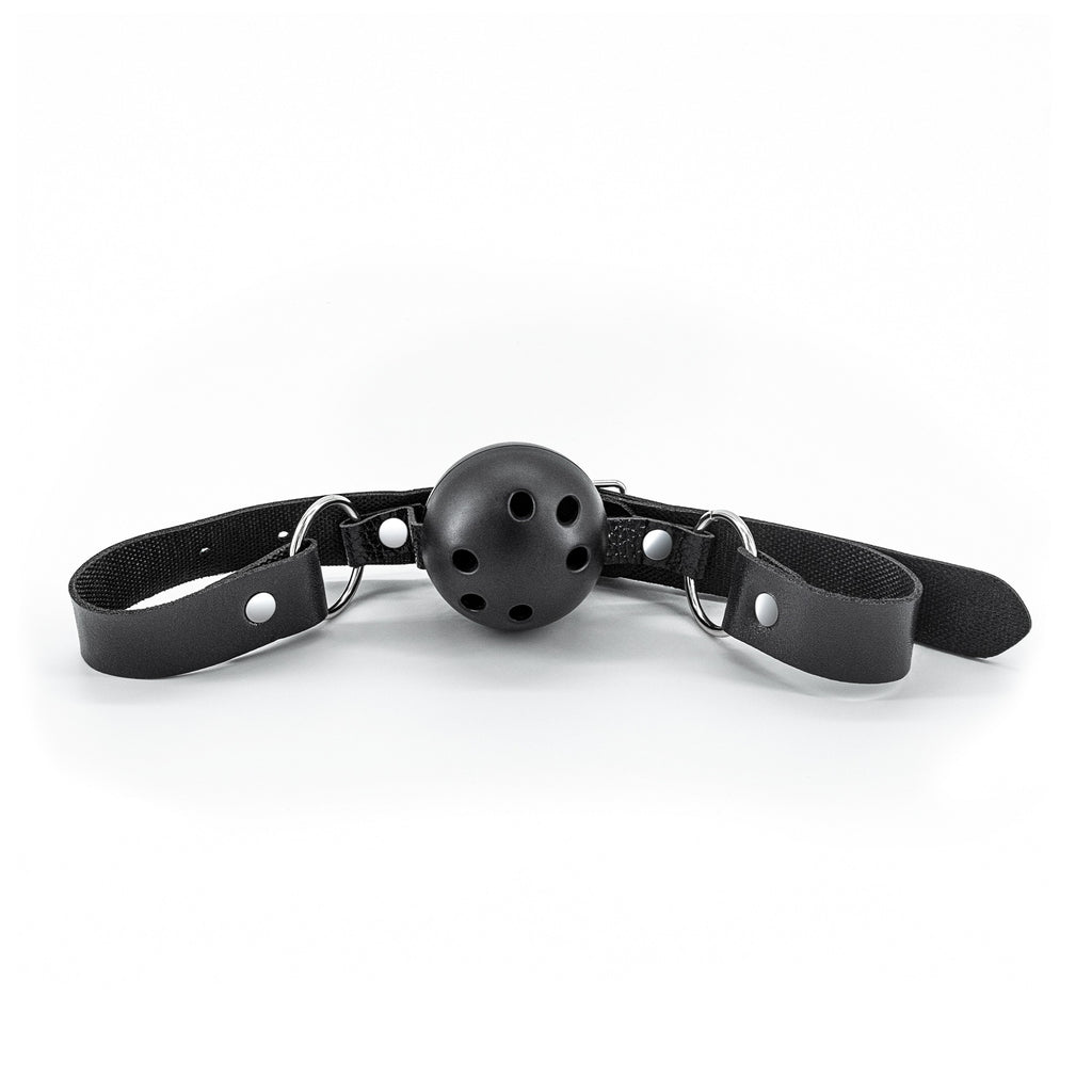 Kit Bondage Christian: kit di 8 prodotti per esperienze bondage. Frustino, gagball, collare, manette, polsiere, benda per occhi e corda in cotone.- Gag Ball