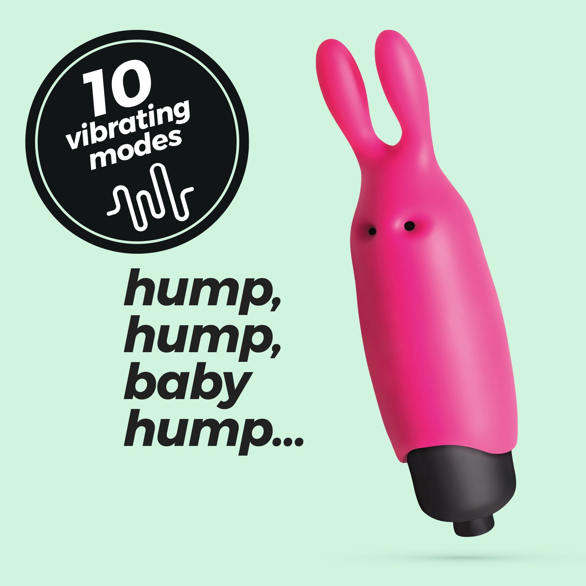 SexToy mini Bullet 'O-Pet': bullet tascabile con rivestimento in silicone a forma di tenero coniglietto rosa, 10 livelli di vibrazione fra cui scegliere, a batterie.