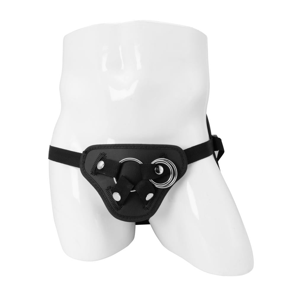Grazie ai 3 anelli metallici intercambiabili (4,1 cm, 4,8 cm e 5,4 cm) puoi agganciare a questo Harness dildo di diverse dimensioni: dal più “soft & easy” a quelli dalle dimensioni... più intense.