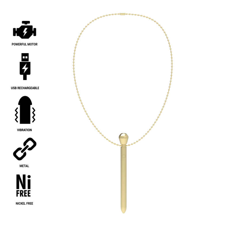 SexToy Bullet vibrante da stimolazione esterna in  versione ciondolo elegante - Collana Vibrante in metallo, elegante, ma soprattutto sexy.
