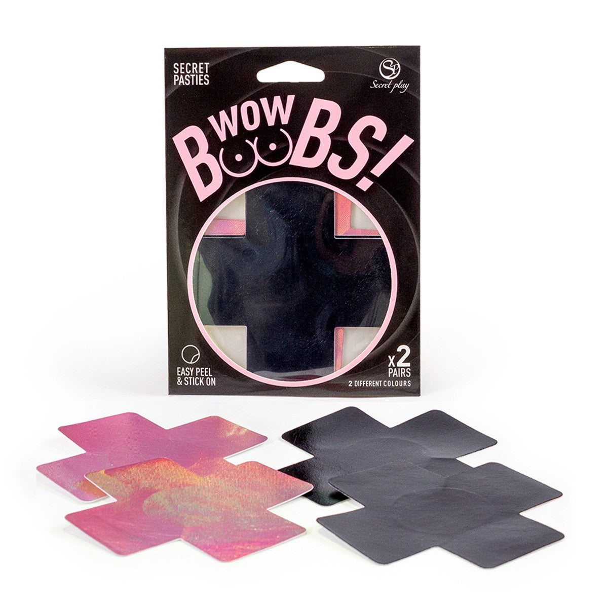 Set di 2 paia di adesivi copricapezzoli WOWBoobs a forma di croce (X)