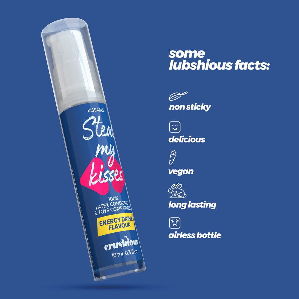 Steal My Kisses: lubrificante e stimolatore liquido al gusto di enrgy drink. Confezione da 10ml.