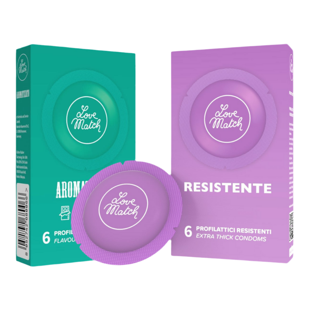 LoveMatch Strong + aromatisierte Kondome – 12 Stück