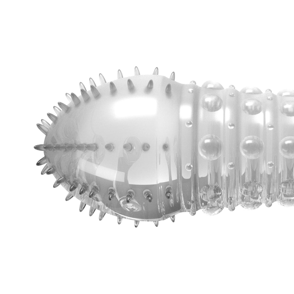 Non solo lunghezza, ma spessore, stimolazione e puro divertimento. Ecco a te Dickleberg, la guaina estensiva che pensa al piacere di tutti. Il glande è costellato di setoline, mentre il corpo è decorato con sporgenze...che trasformano ogni momento in un delirio di sensazioni.