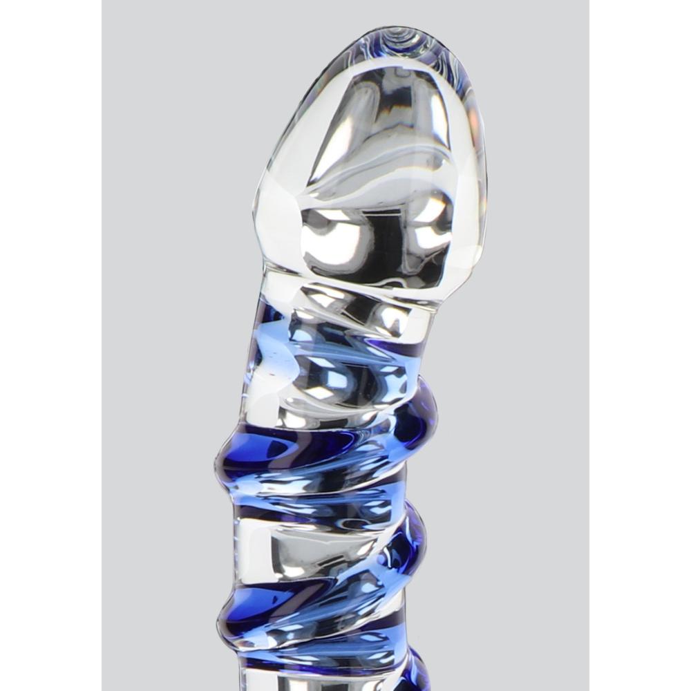  Pirulo è il dildo in vetro curvo progettato per stimolare il punto G con precisione millimetrica e… un tocco di magia. La sua spirale blu decorativa non è solo estetica mistica da luna piena, stimola intensamente l'area CUV garantendo un livello di piacere...esoterico. 