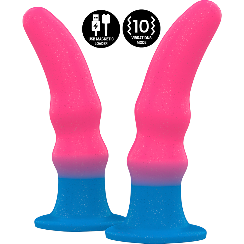 Dildo unisex con vibratore integrato 'Mythology': sextoy con base a stoppino con ventosa UNISEX, adatto a tutti e a tutte. Materiale: Silicone/ABS. Compatibile con l'orologio WatchMe