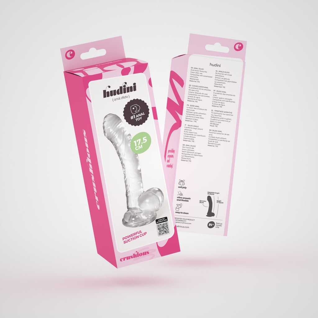 Dildo trasparente con stoppino a ventosa super potente. 