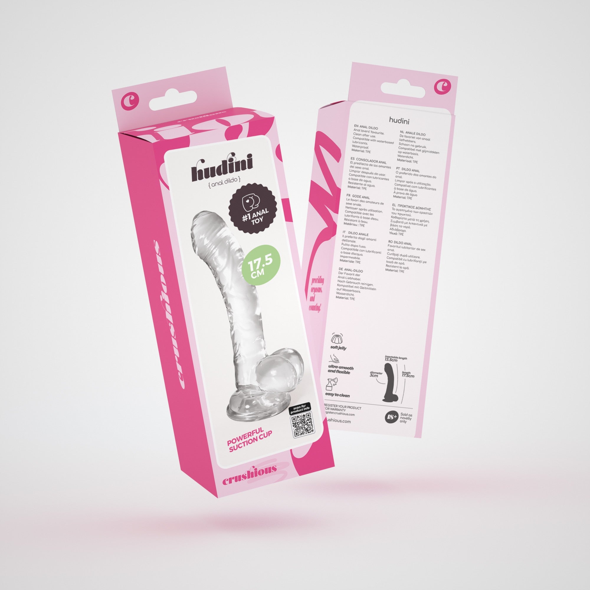 Dildo trasparente con stoppino a ventosa super potente. 