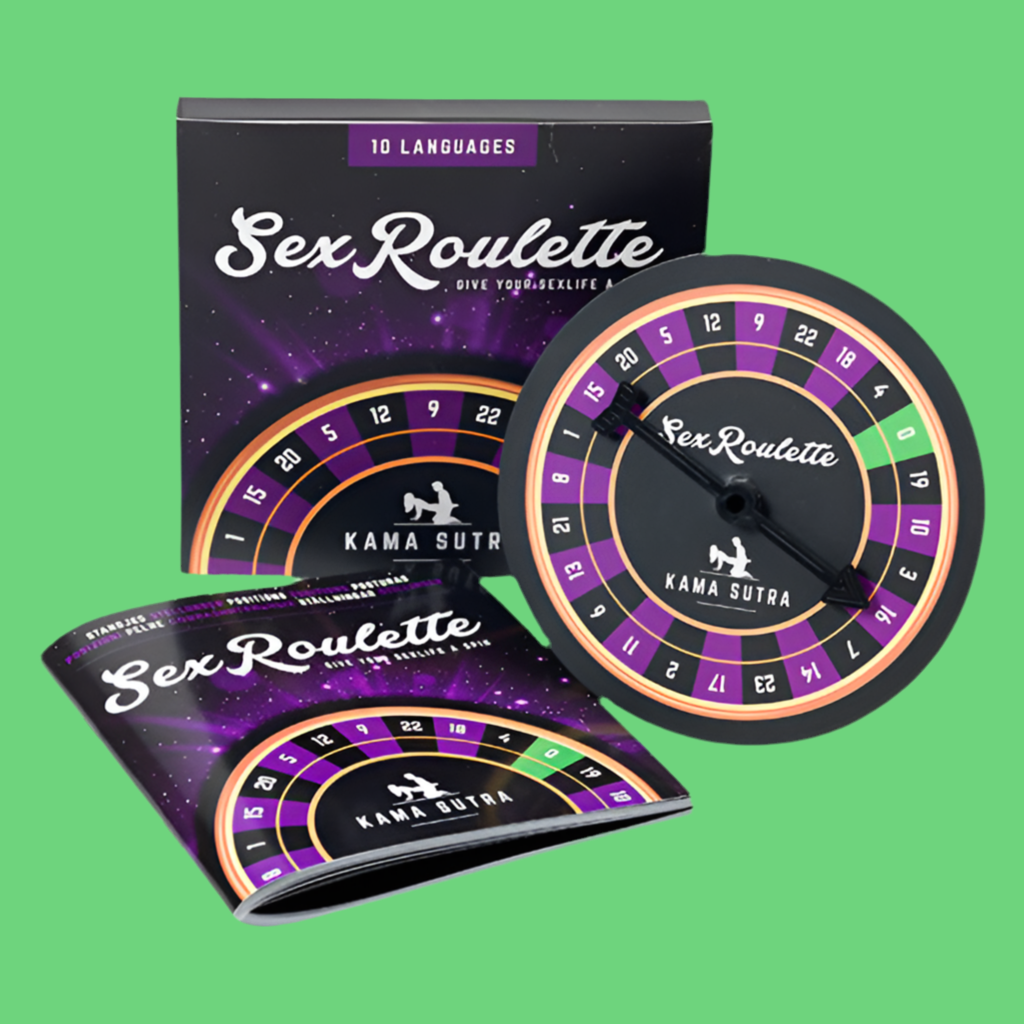 Gioco erotico per coppie - Sex Roulette delle posizioni del kamasutra: gira la ruota, cerca il numero sul libretto ed esegui la posizione descritta.