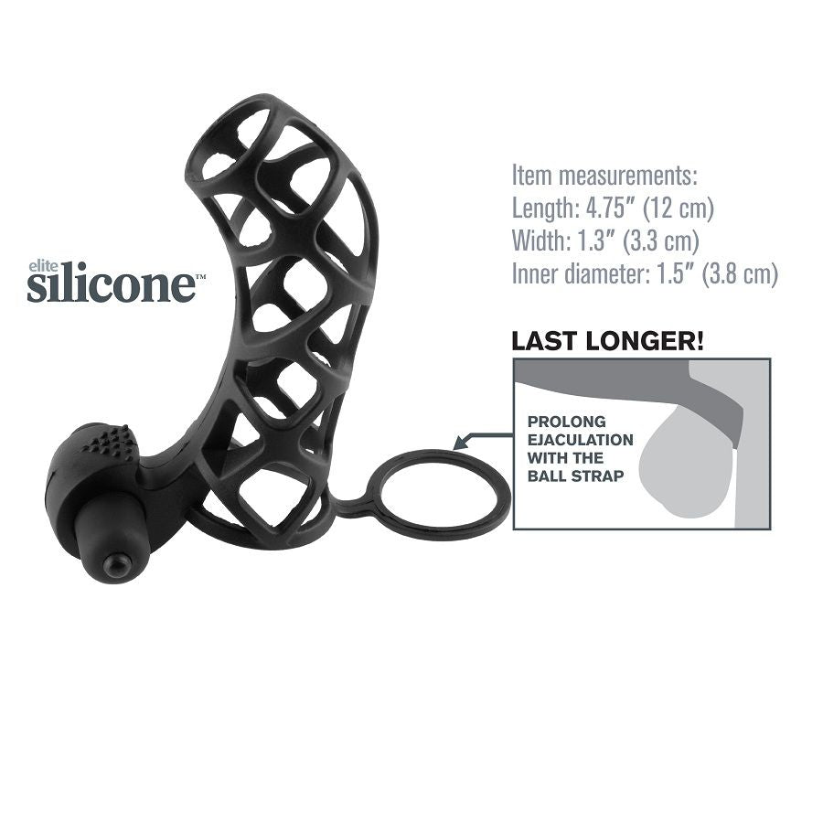 Pensavi che PowerCage fosse solo questione di "centimetri in più"? Beh, preparati a una sorpresa... vibrante! Alla base della guaina si nasconde un bullet vibrante pronto a scatenare onde di piacere non solo per te, ma anche per la tua fortunata partner. 