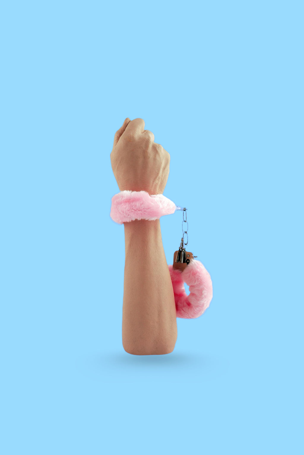 Rosa Plüschhandschellen