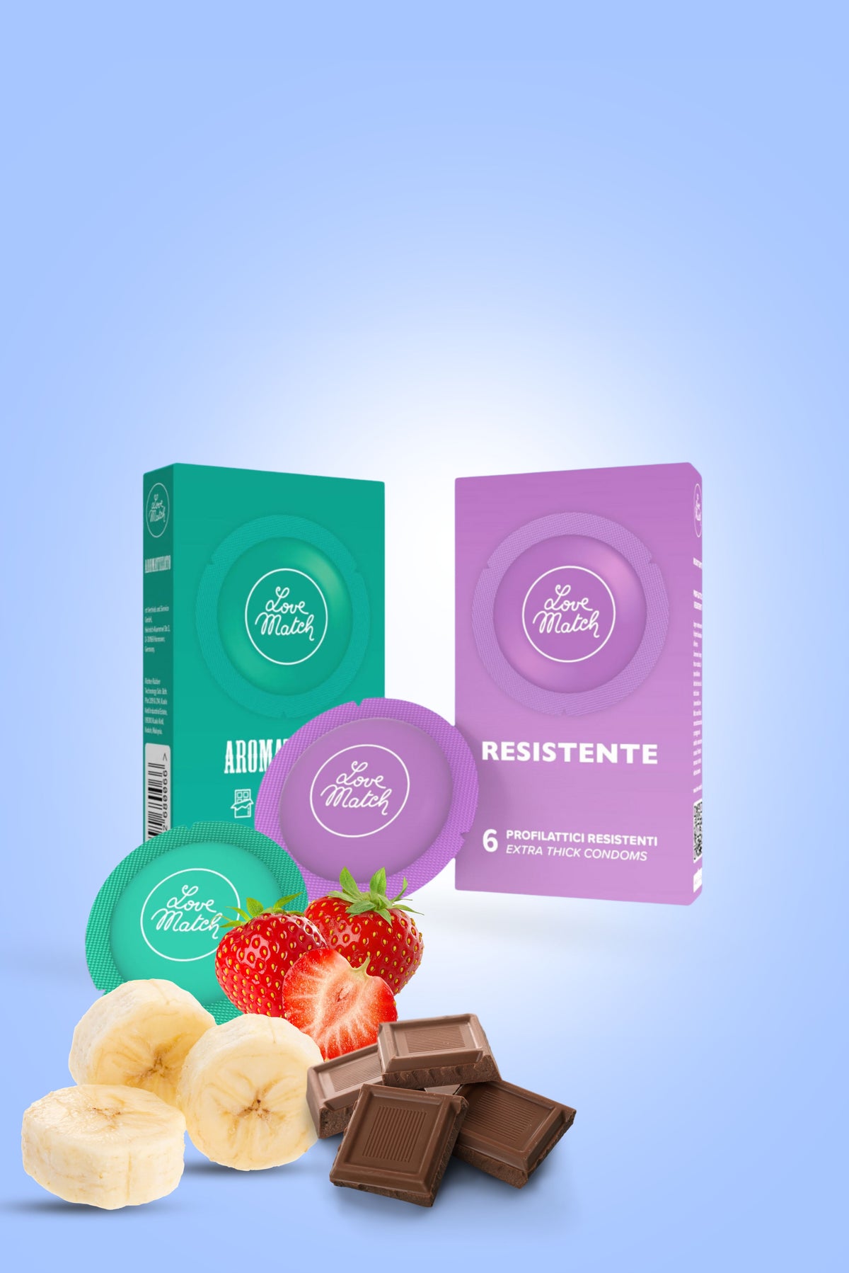 LoveMatch Strong + aromatisierte Kondome – 12 Stück