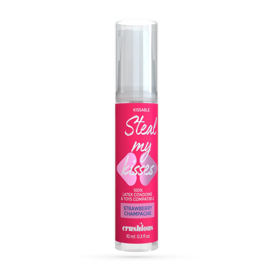 Lubrificante aromatizzato JELLY gusto fragola e champagne: 100% baciabile e compatibile con ogni tipo di preservativo o sextoy. Confezione spray da 10ml.