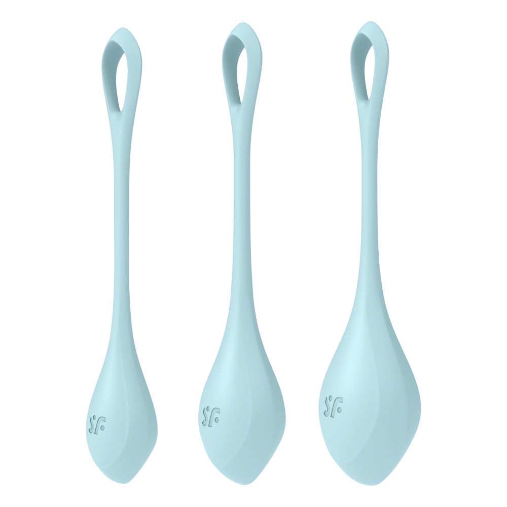 Set di 3 kegel balls/ palle di kegel per l'allenamento del pavimento pelvico. Aumento progressivo della dimensione.