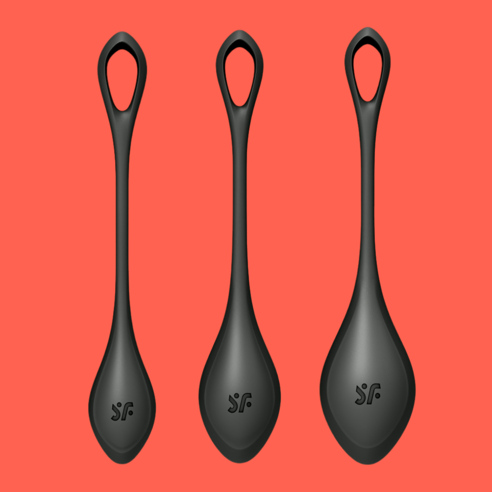 Set di 3 kegel balls/ palle di kegel per l'allenamento del pavimento pelvico. Aumento progressivo della dimensione.