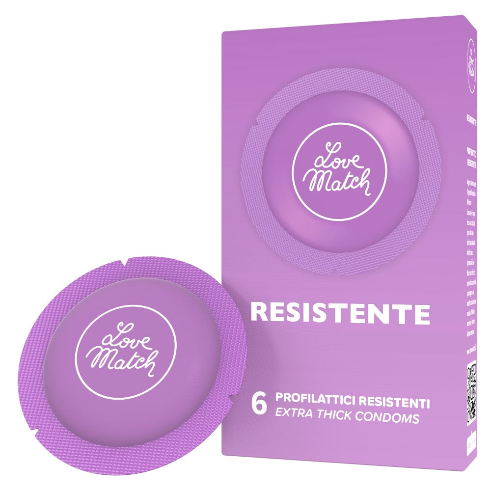 Preservativo Love Match resistente: profilattici ultra resistenti che offrono il massimo della sicurezza, senza togliere nulla al piacere.