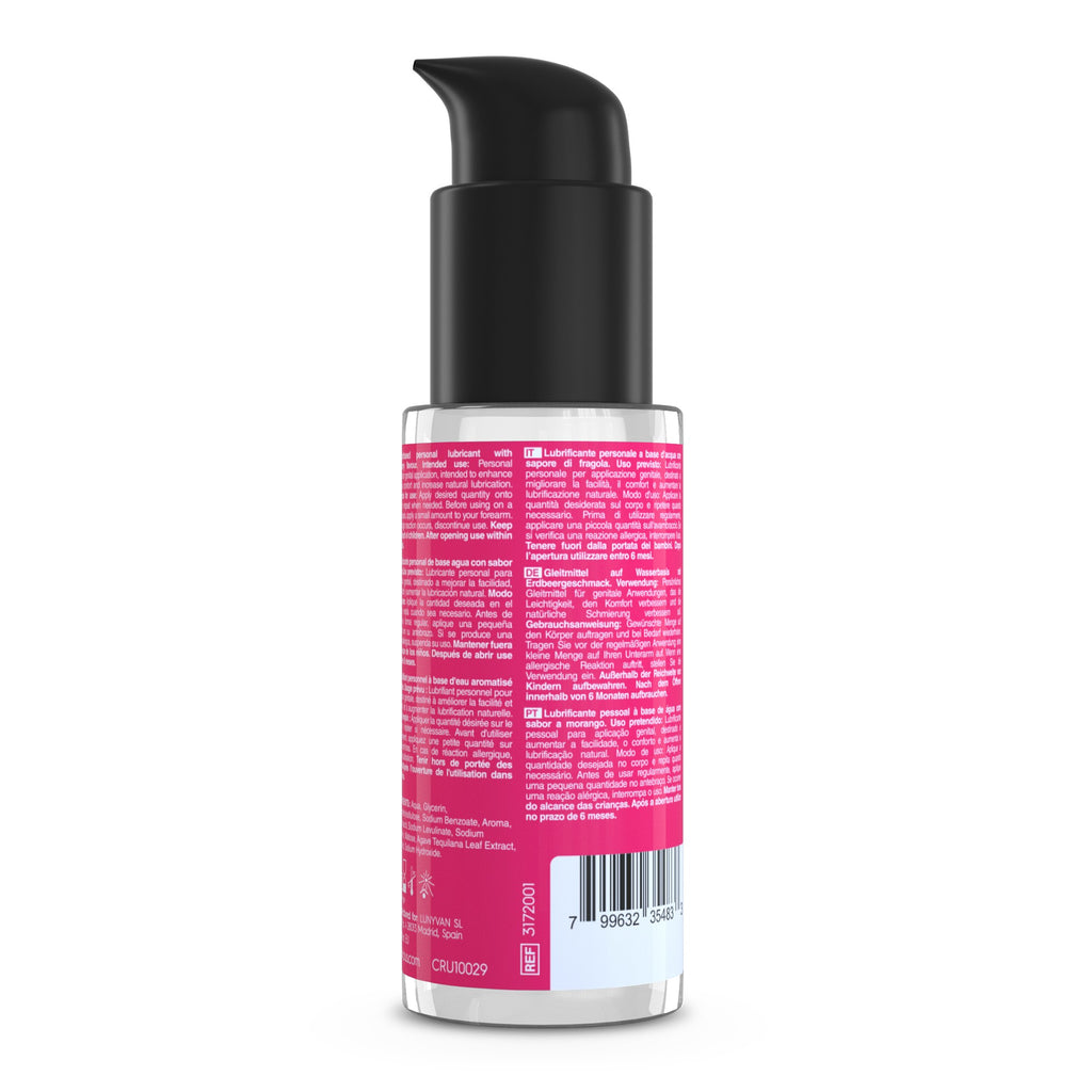 Lubrificante Crushios alla fragola 50ml: lubrificante e stimolatore liquido a base di acqua compatibile con tutti i tipi di sextoy e di preservativi. 