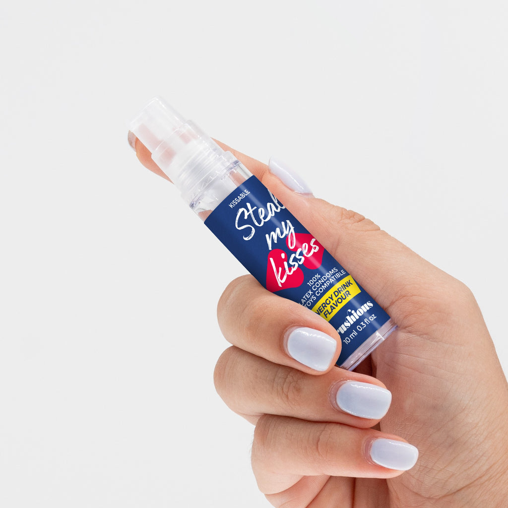 Steal My Kisses: lubrificante e stimolatore liquido al gusto di enrgy drink. Confezione da 10ml.