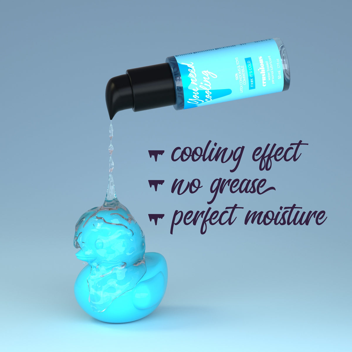 Lubrificante a base d'acqua dall'effetto freddo, 50ml, compatibile con preservativi e sextoys.