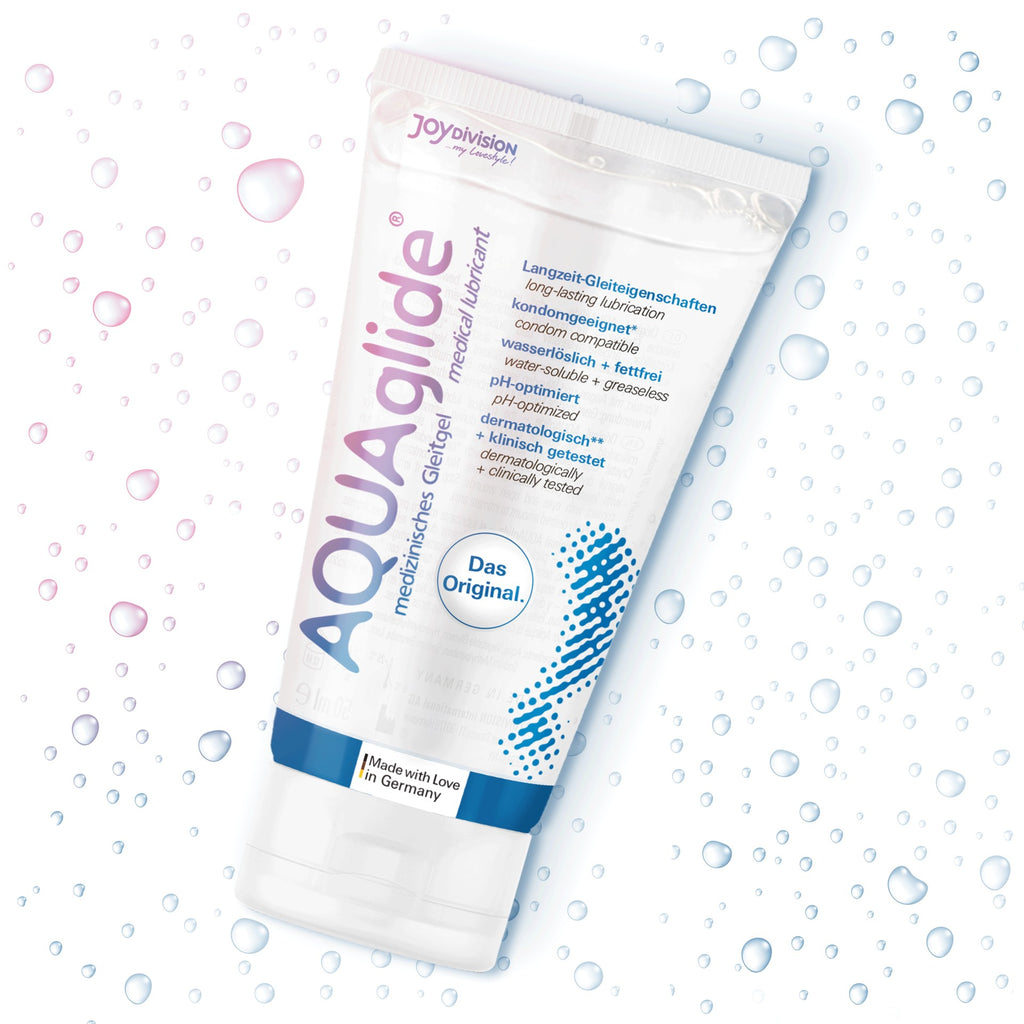 AQUAglide: lubricante waterbase - a base d'acqua- compatibile con tutti i sextoy e con ogni tipo di preservativo. Confezione da 50ml