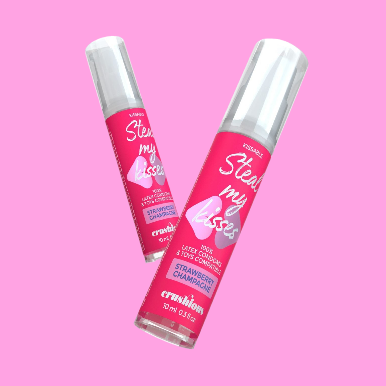 Lubrificante aromatizzato JELLY gusto fragola e champagne: 100% baciabile e compatibile con ogni tipo di preservativo o sextoy. Confezione spray da 10ml.