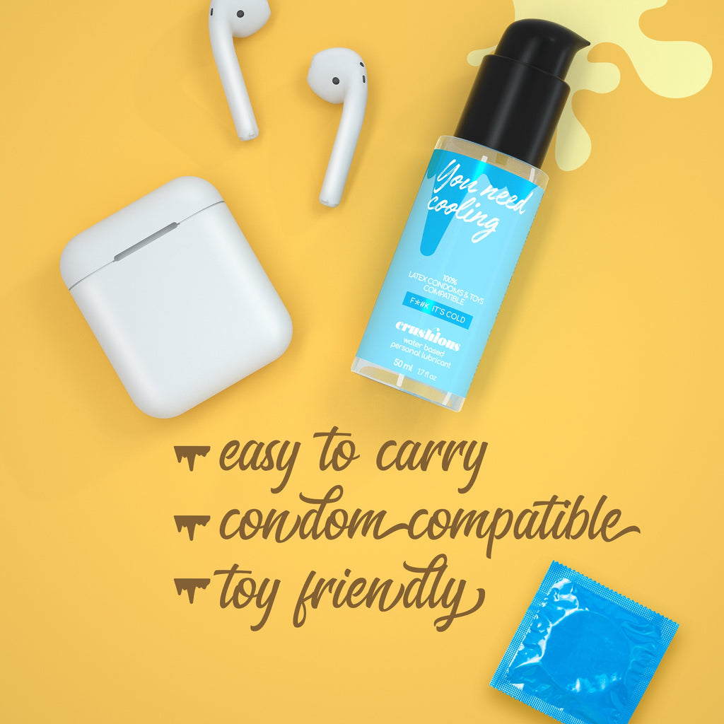 Lubrificante a base d'acqua dall'effetto freddo, 50ml, compatibile con preservativi e sextoys.