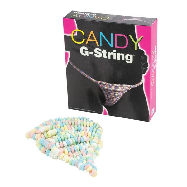 Biancheria intima a filo con caramelle, tutta da gustare. Ingredienti: Destrosio, sciroppo di Glucosio, Acido Citrico, Aromi, Coloranti E129/E102/E113. Anti-agglomeranti: Stearato di magnesio.&nbsp;