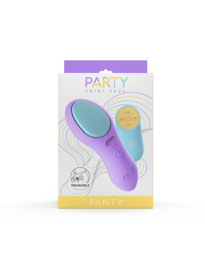 Sextoy per lei / per coppie: vibratore ovetto vaginale partyColor con calamita per L’aggancio alla biancheria intima e telecomando per il controllo a distanza (limite distanza: 10m ).