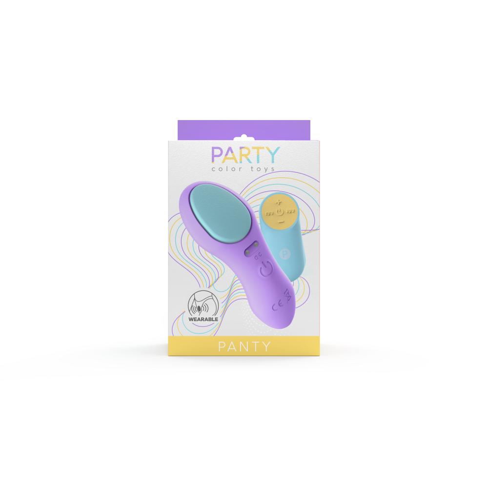 Sextoy per lei / per coppie: vibratore ovetto vaginale partyColor con calamita per L’aggancio alla biancheria intima e telecomando per il controllo a distanza (limite distanza: 10m ).