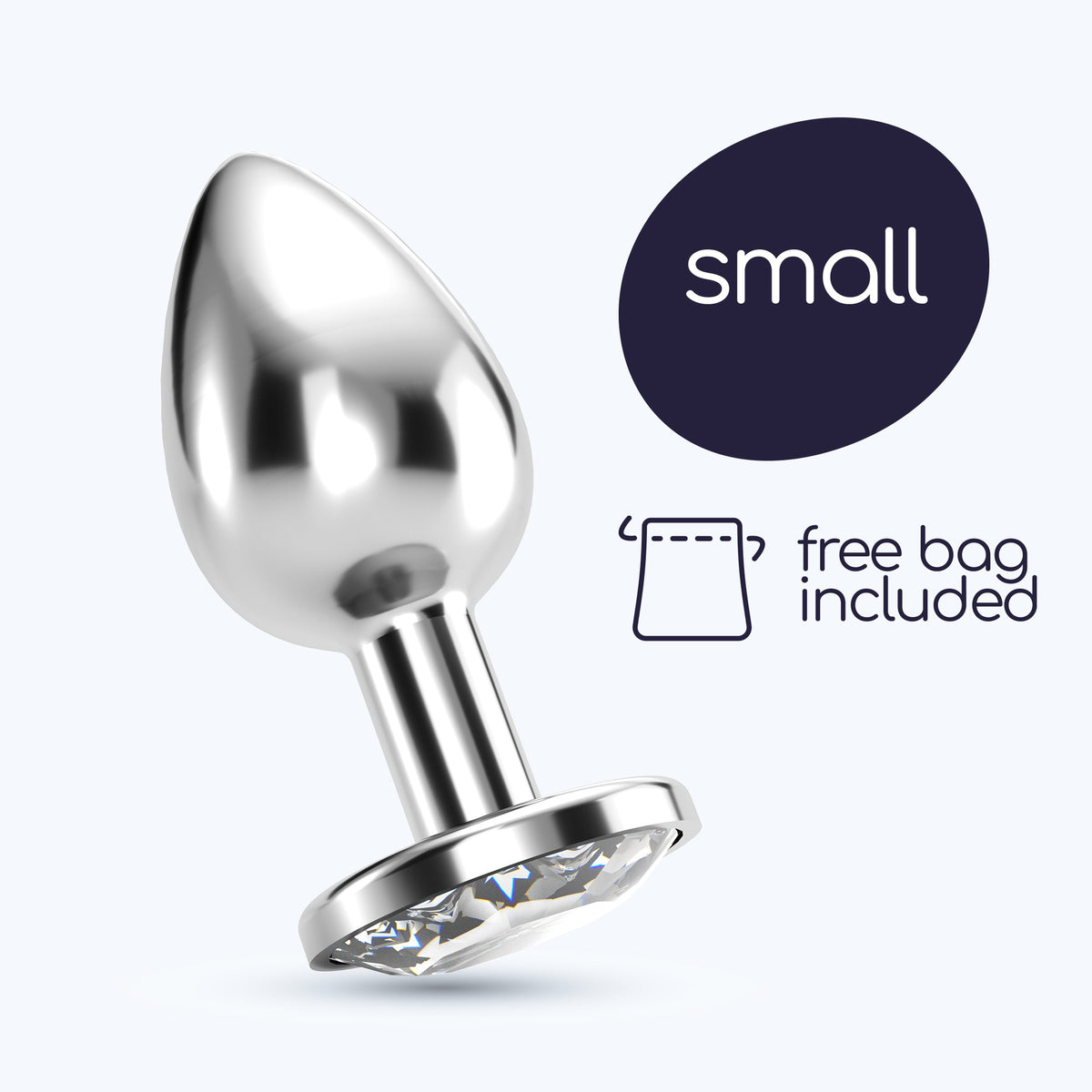 SexToy Plug anale con stoppino decorato da brillantte, Dimensione S - small.