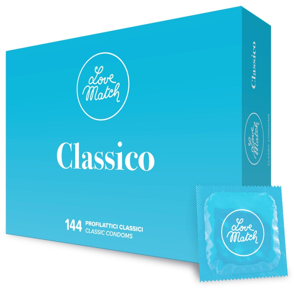 Scatola da 144 Profilattici in Lattice: preservativo Classico Love Match
