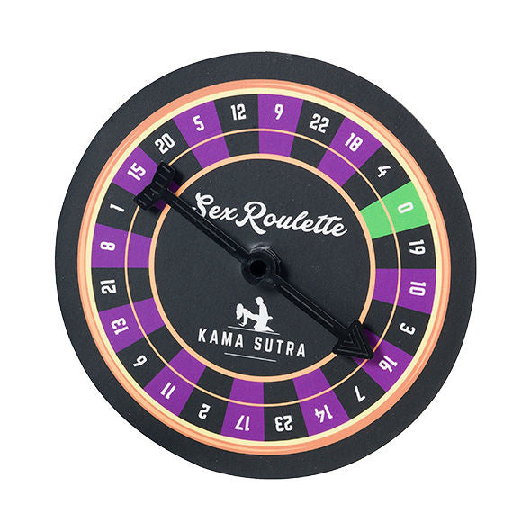 Gioco erotico per coppie - Sex Roulette delle posizioni del kamasutra: gira la ruota, cerca il numero sul libretto ed esegui la posizione descritta.