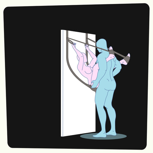 Altalena del sesso swing con allaccio per essere appesa alla porta della stanza. Regolabile e resistente.
