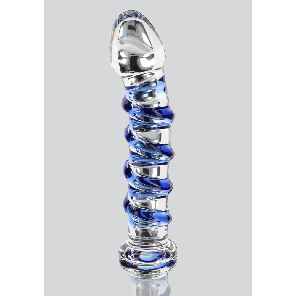  Pirulo è il dildo in vetro curvo progettato per stimolare il punto G con precisione millimetrica e… un tocco di magia. La sua spirale blu decorativa non è solo estetica mistica da luna piena, stimola intensamente l'area CUV garantendo un livello di piacere...esoterico. 