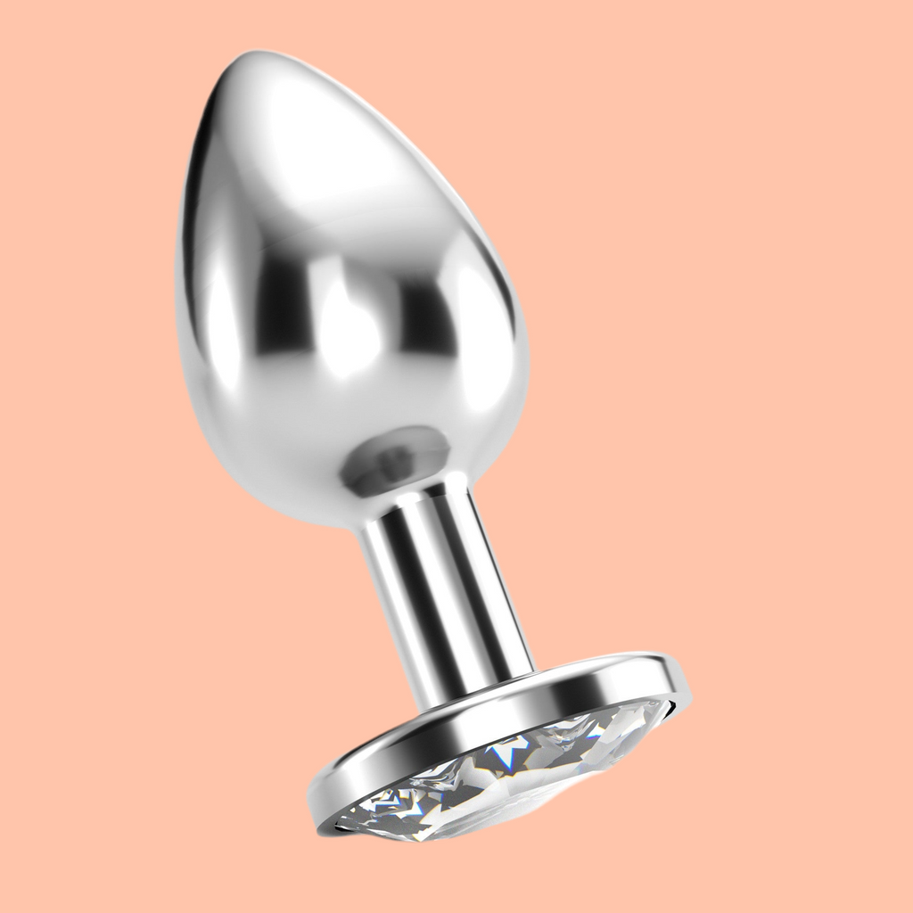 SexToy Plug anale con stoppino decorato da brillantte, Dimensione S - small.