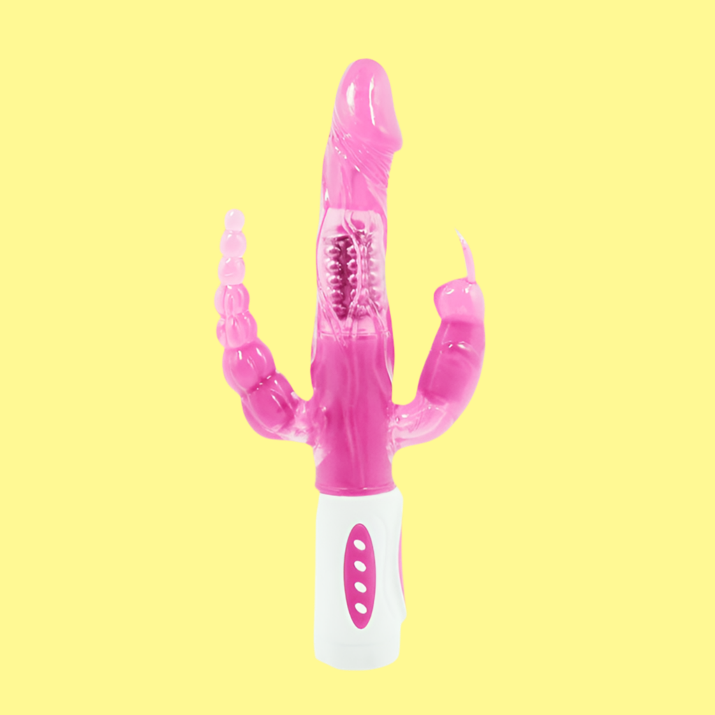 TripleOH è progettato per offrire stimolazione tripla, mirando contemporaneamente al clitoride, all’area CUV e alla porta posteriore. La parte inseribile è la porzione più lunga del giocattolo che è destinata a essere inserita nella vagina per stimolare l’area CUV. Nel frattempo, la parte sporgente o "rabbit" è progettata per aderire al clitoride, fornendo stimolazione esterna e la terza parte (le palline) sono perfette per una dilatazione anale graduale.