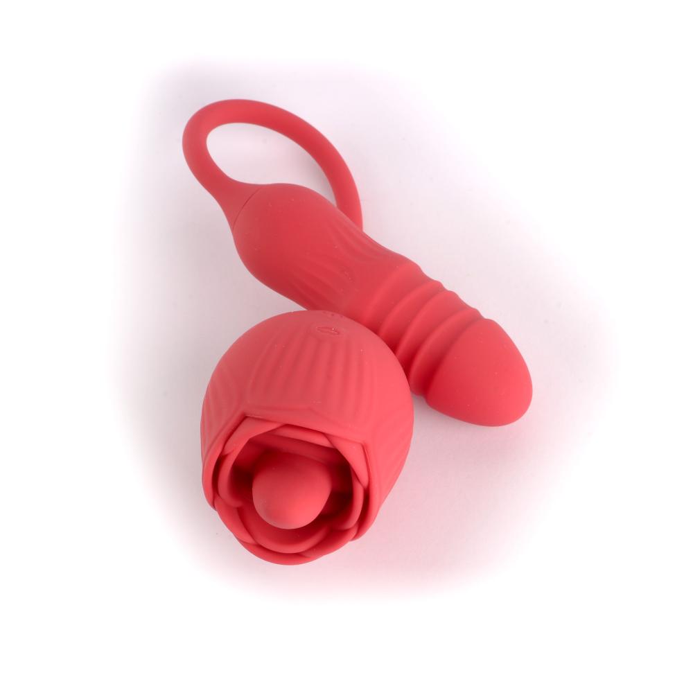 Vibratore Thruster / Licking - Desire Luxury Rose 2 IN 1
