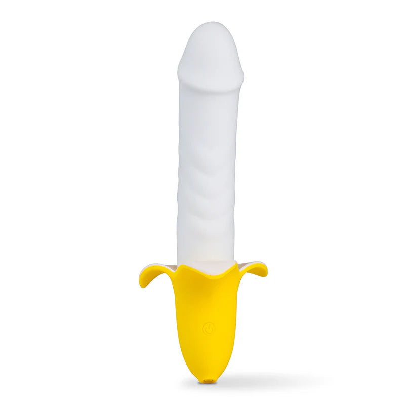 Vibratore dalla forma realistica e divertente: forma di banana che riproduce le venature tipiche del pene. Pratico stoppino all'impugnatura del toy per un utilizzo unisex.