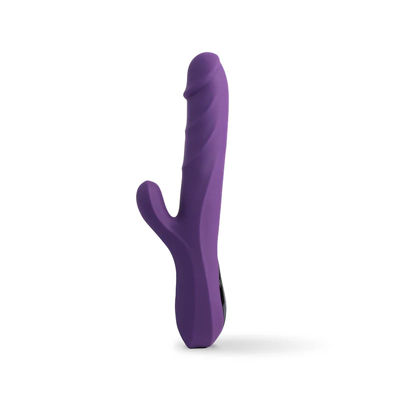 Vibratore Rabbit 'Ames' dalla forma realistica: sex toy a doppia stimolazione vaginale e clitoridea, multi-vibrazione, forma realistica ed ergonomica. Materiale: Silicone/ABS; Marca Produttore: Ammicco.