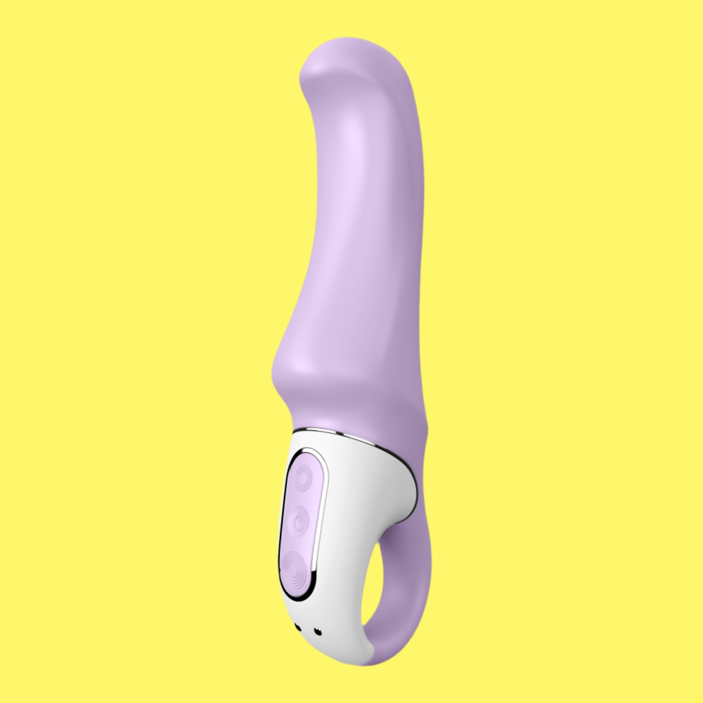 Vibratore vaginale curvato per la stimolazione dell'area CUV e del punto G. Marca: Satisfyer