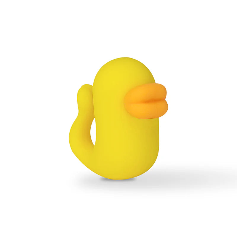 Vibratore da stimolazione esterna a forma di papera NaughtyDuck: inserire sul dito e accarezzare il proprio corpo o quello del partner facendo vibrare NaughtyDuck sulle zone erogene.